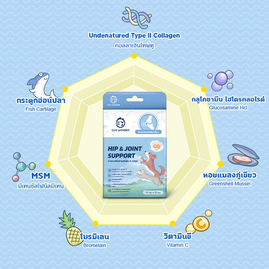 Sun Wonder Hip & Joint Support สำหรับข้อต่อสัตว์เลี้ยง ทานได้ทั้งสุนัขและแมว – จัดส่งแบบสมาชิก
