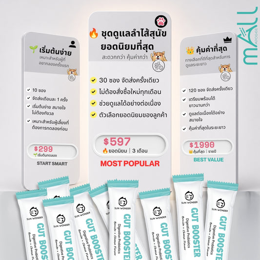 SUN WONDER โพรไบโอติกเสริมสมดุลระบบย่อยอาหาร สำหรับสุนัข – จัดส่งแบบสมาชิก