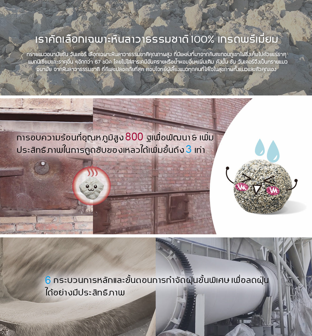 ทรายแมว ไต้หวัน ซัน วันเดอร์ Sun Wonder หินลาวา 1 ถุง / 5 ลิตร (4 กก.)