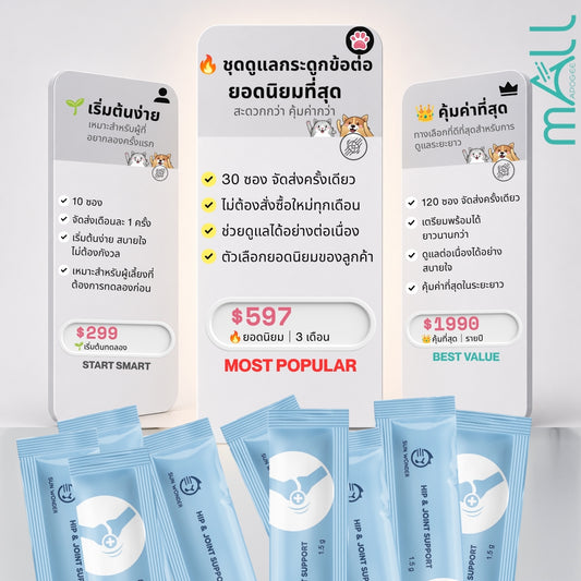 Sun Wonder Hip & Joint Support สำหรับข้อต่อสัตว์เลี้ยง  ทานได้ทั้งสุนัขและแมว – จัดส่งแบบสมาชิก